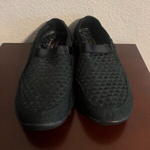 Skechers Women's Black Slip-On Knit Flats